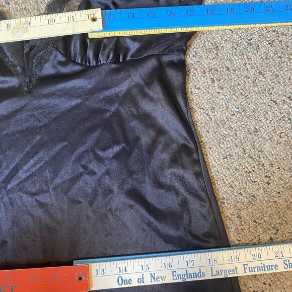 Vintage Babydoll SlipDress M/L BlackLaceTrim Nightie Lingerie Coquette Sexy Goth - Picture 4 of 7